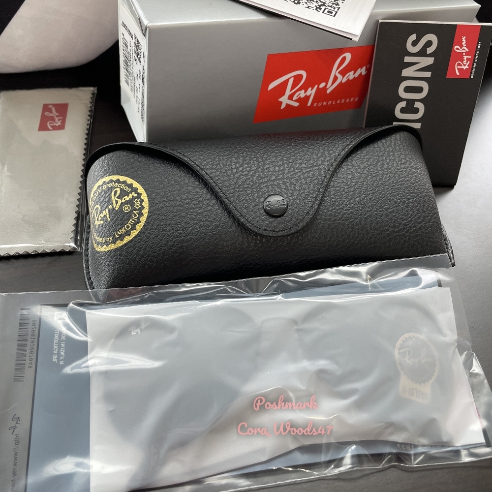 Ray-Ban Aviator Black Lenses RB3025 Black Frame 58 / 62 Unisex New - Picture 11 of 16